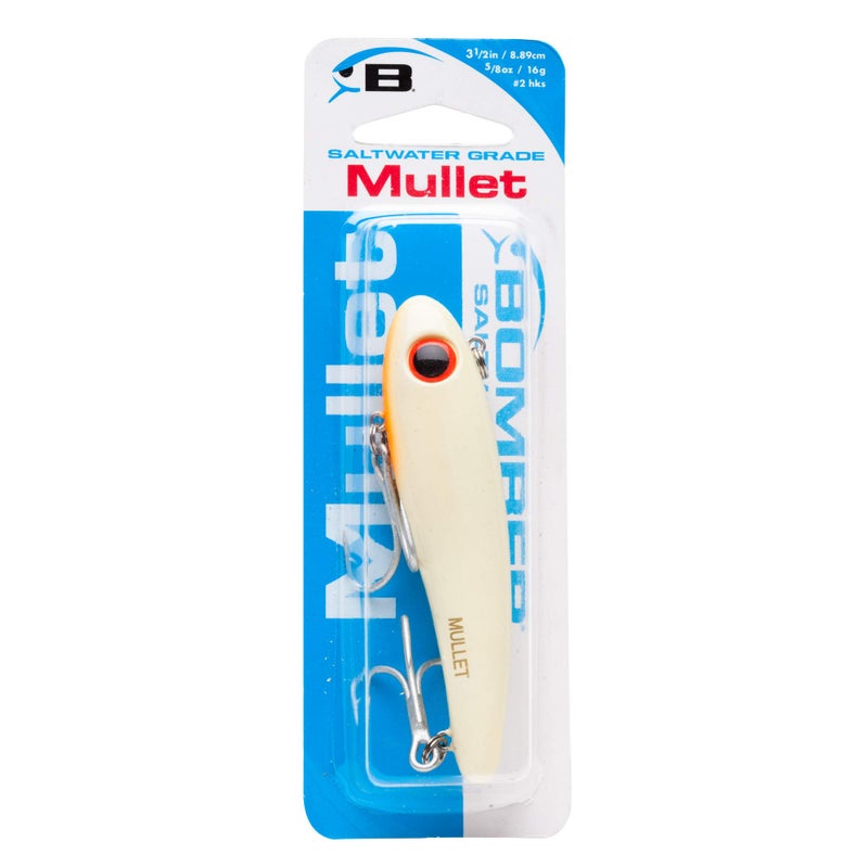 Bomber Lures Mullet Slow-Sinking Twitch, Walking Saltwater Fishing Lure, Excellent for Speckled Trout, Redfish, Stripers and More, 3 1/2", 5/8 oz, Bone Orange Throat - Image 3